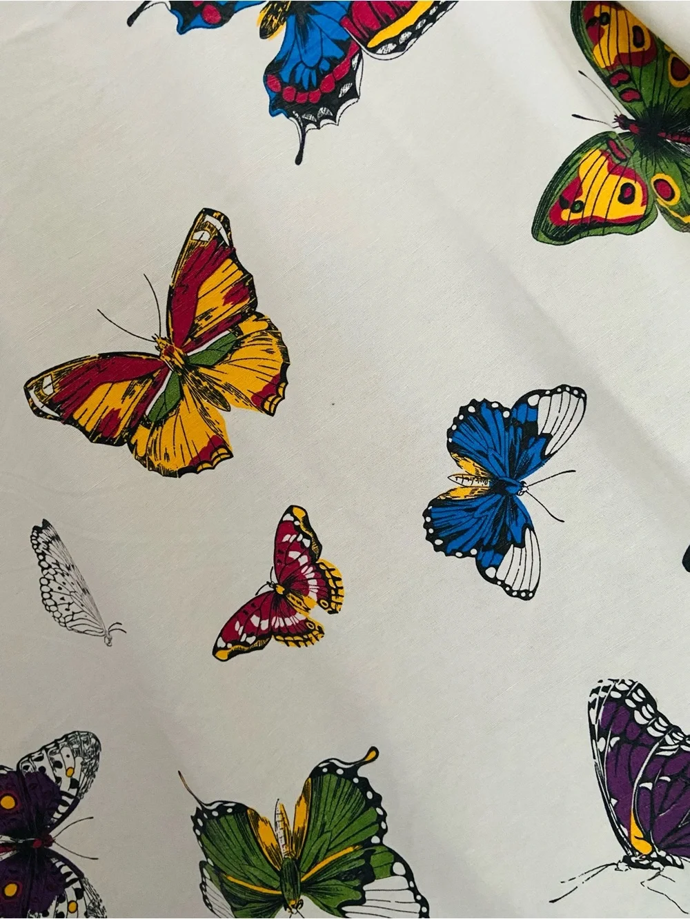 Botanical Butterfly Cream Cloth Tablecloth 55” X 84”